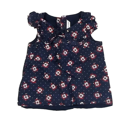 Janie and Jack Girls Navy Floral Blouse Size: 3T Navy Floral