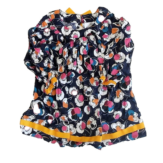 Hanna Andersson Girls Navy Floral Dress Size: 18-24 Months Navy Floral