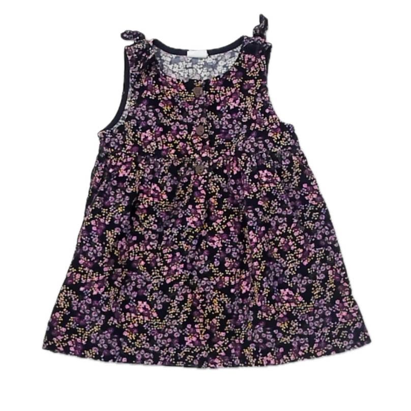 Gap Girls Navy Floral Dress Size: 12-18 Months Navy Floral