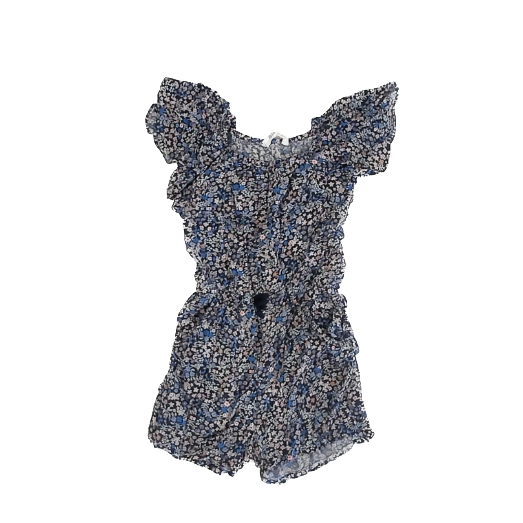 H&M Girls Navy Floral Romper Size: 6 Years Navy Floral