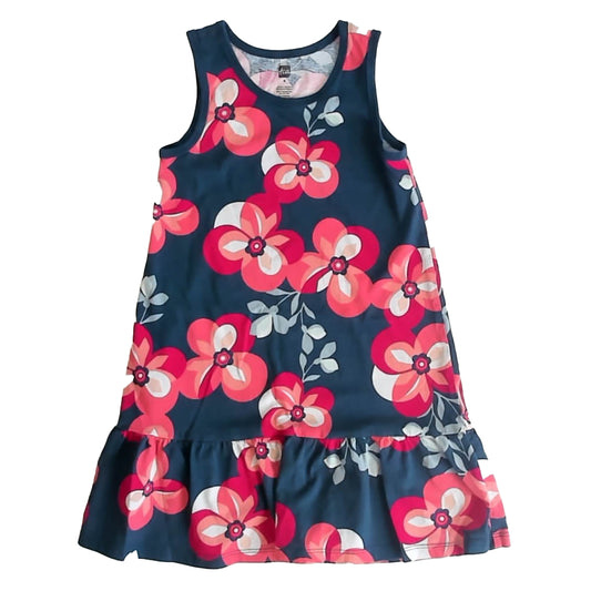 Tea Collection Girls Navy Floral Dress Size: 6 Years Navy Floral