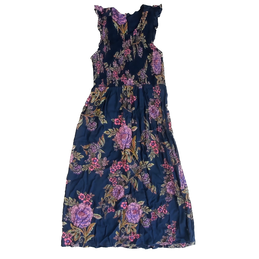 Angie Girl Girls Navy Floral Sun Dress Size: 10-12 Years* Navy Floral