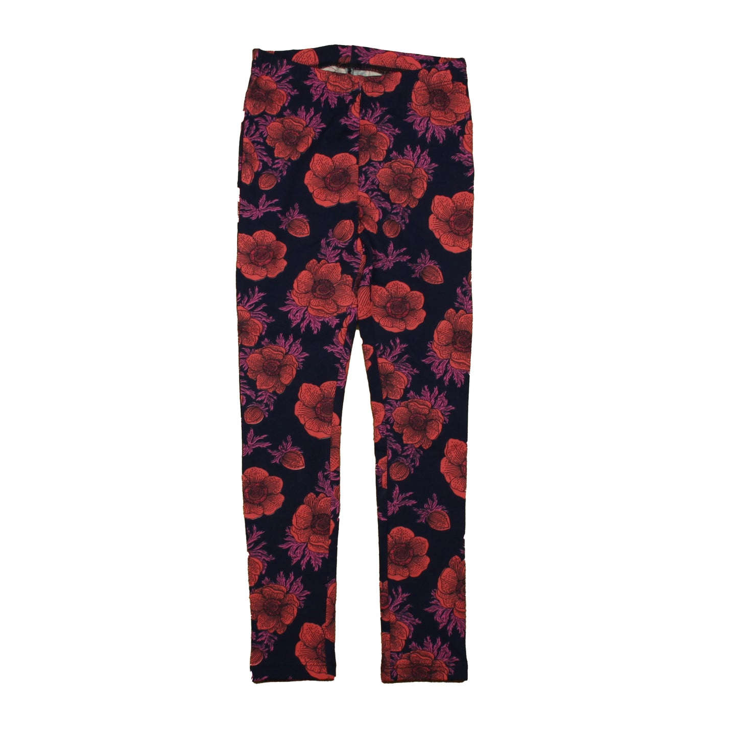 Mightly Girls Navy Floral Leggings Size: 6-14 Years Navy Floral