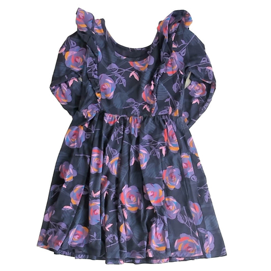 Tea Collection Girls Navy Floral Dress Size: 6 Years Navy Floral