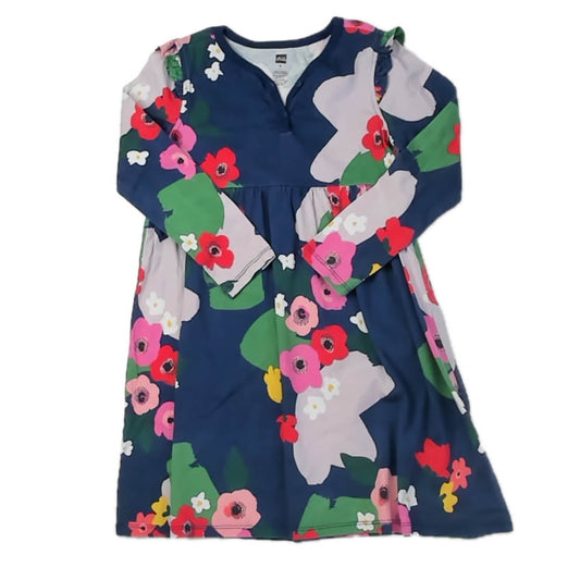 Tea Collection Girls Navy Floral Dress Size: 6 Years Navy Floral
