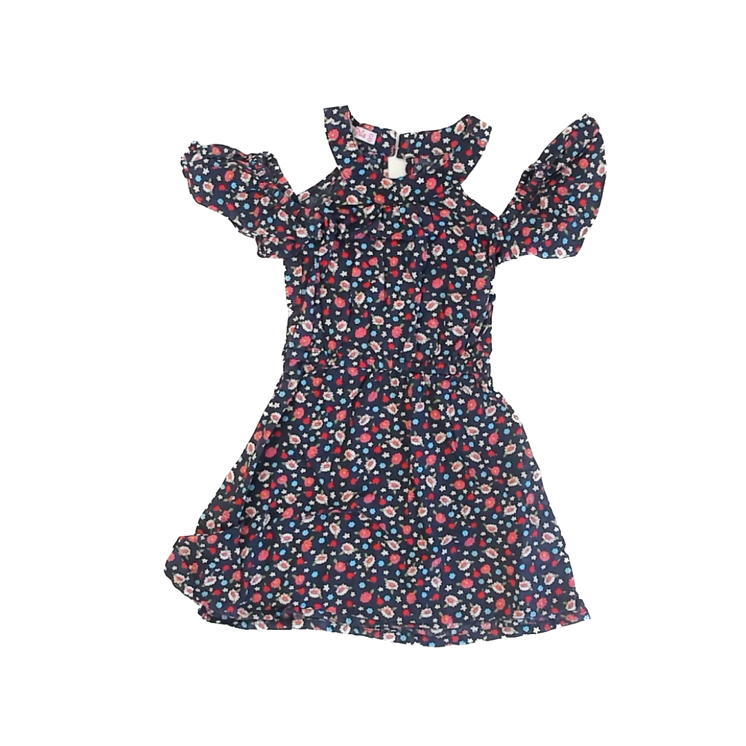 byloz Girls Girls Navy Floral Dress Size: 4T Navy Floral