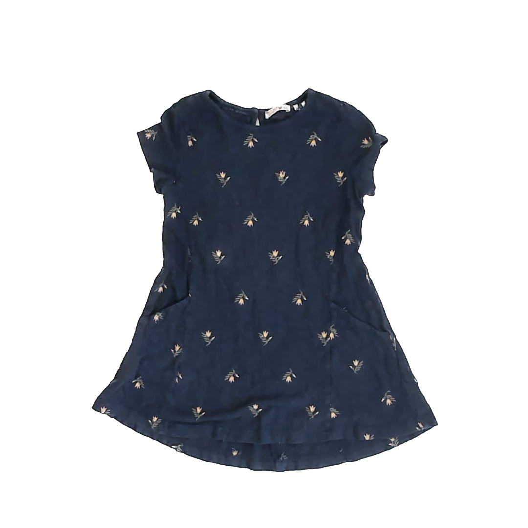 Fatface Girls Navy Flowers Dress Size: 4-5T Navy Flowers
