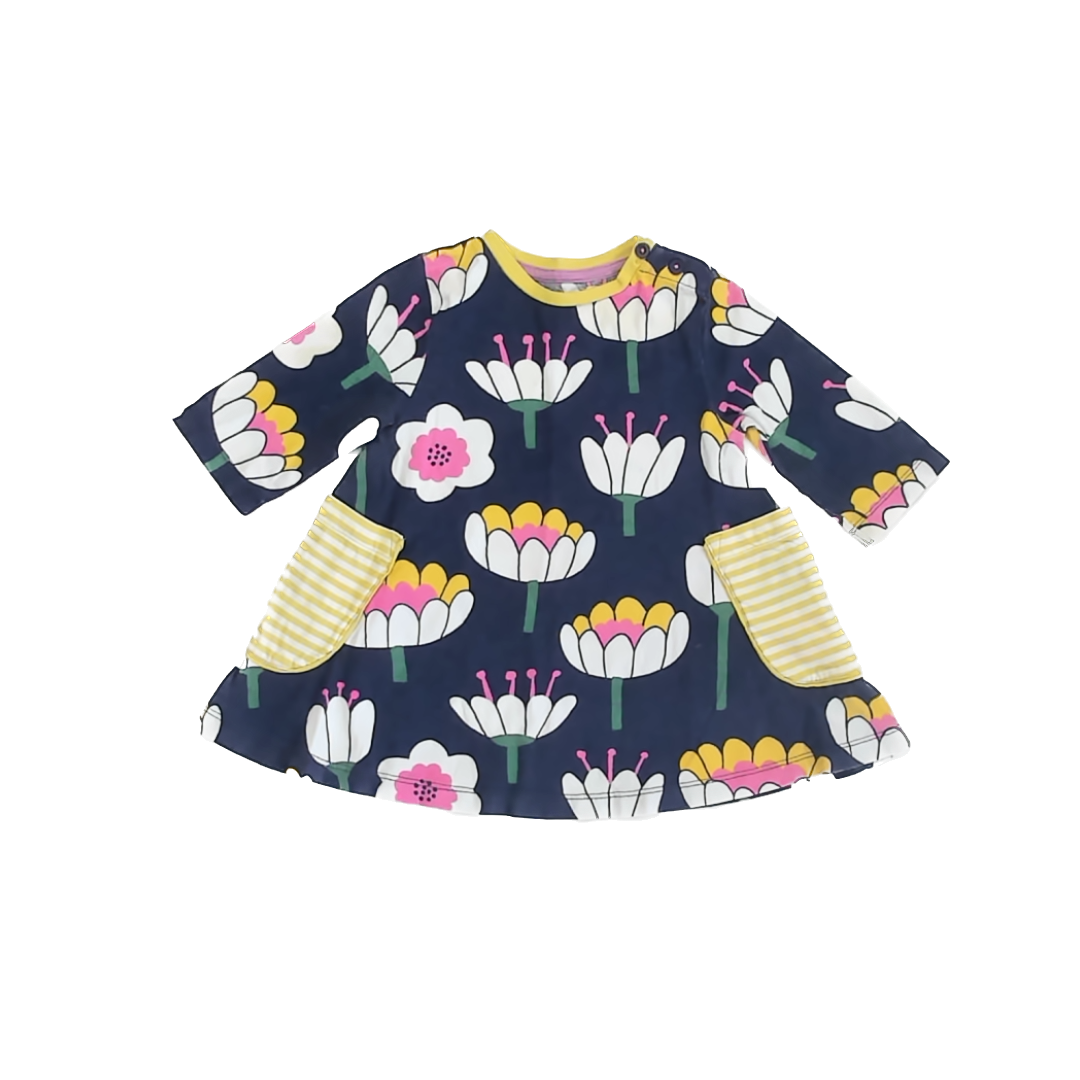 Boden Girls Navy flowers Dress Size: 2-3T Navy flowers