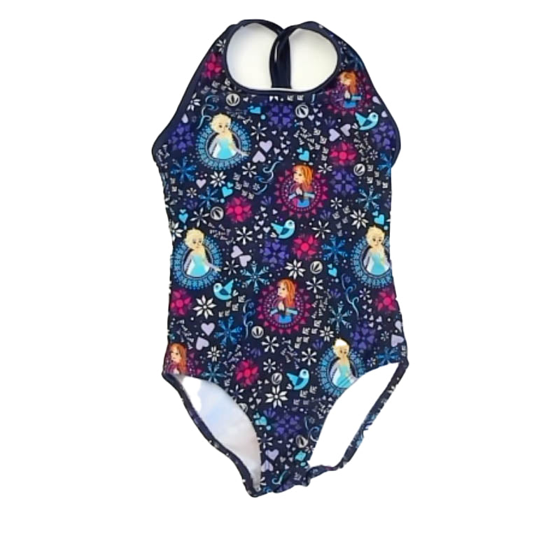 Disney Girls Navy Frozen 1-piece Swimsuit Size: 4T Navy Frozen