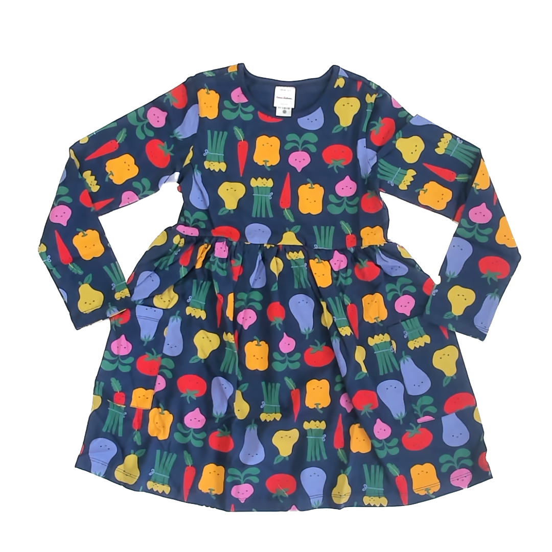Hanna Andersson Girls Navy Fruit Dress Size: 8 Years Navy Fruit