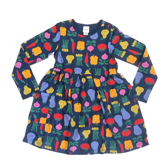 Hanna Andersson Girls Navy Fruit Dress Size: 8 Years Navy Fruit
