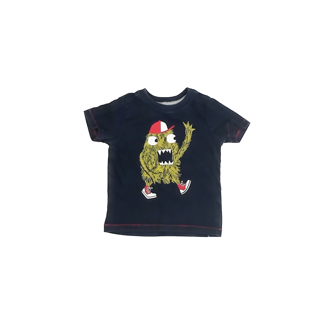 Gymboree Boys Navy Fuzzy Monster T-Shirt Size: 18-24 Months Navy Fuzzy Monster