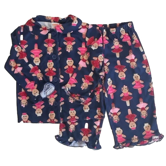 Gymboree Girls Navy Gingerbread 2-piece Pajamas Size: 4T Navy Gingerbread