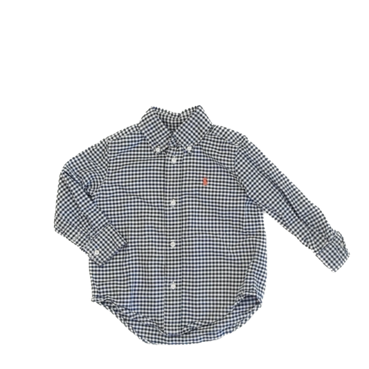 Ralph Lauren Boys Navy Gingham Button Down Long Sleeve Size: 2T Navy Gingham
