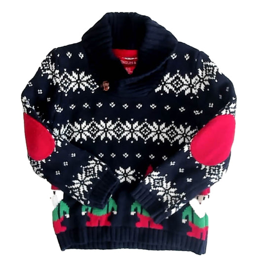 Jingles & Joy Boys Navy Gnomes Sweater Size: 2T Navy Gnomes