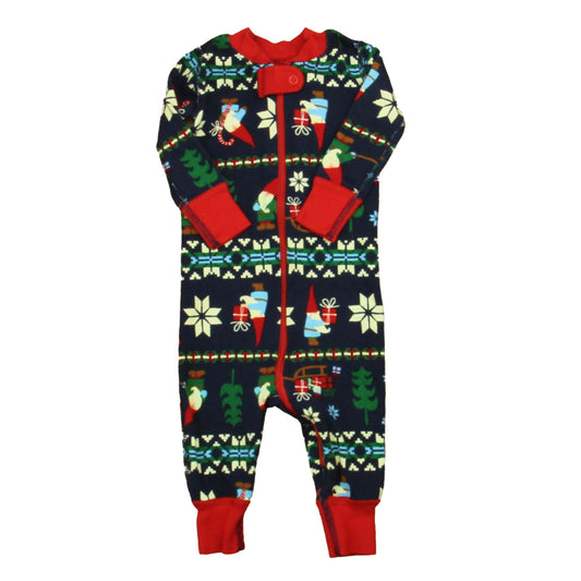 Hanna Andersson Boys Navy | Gnomes 1-piece Non-footed Pajamas Size: 3-6 Months Navy | Gnomes