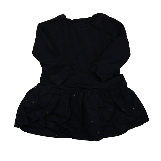 Gap Girls Navy | Gold Polka Dots Dress Size: 18-24 Months Navy | Gold Polka Dots