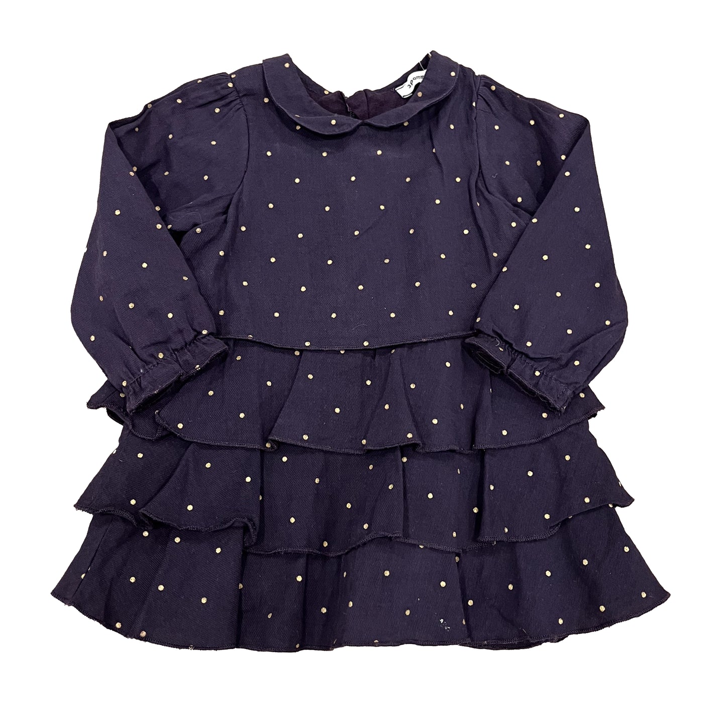 3 Pommes Girls Navy | Gold Dress Size: 12 Months