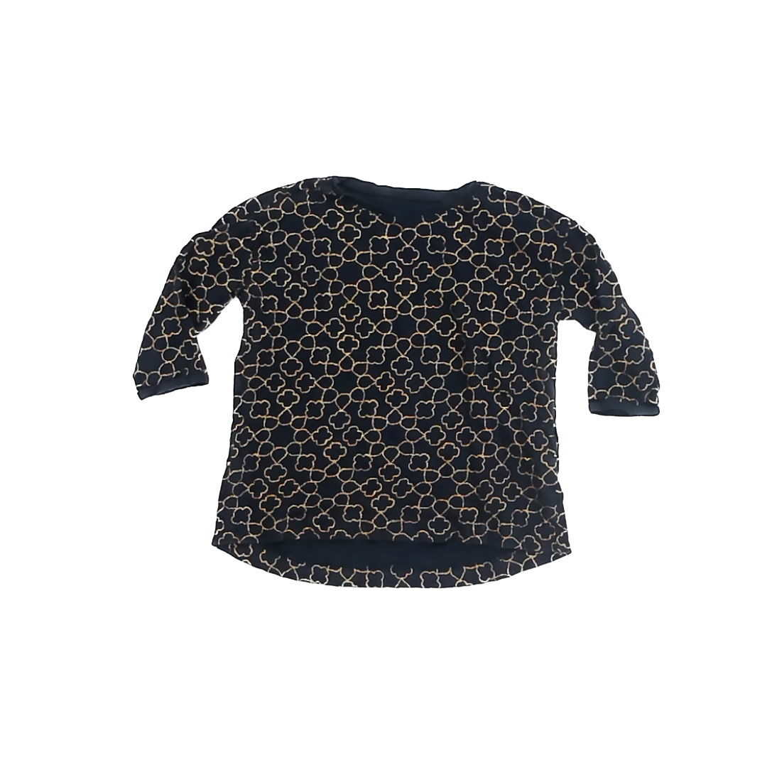 Crewcuts Girls Navy | Gold Short Sleeve Shirt Size: 6-7 Years Navy | Gold