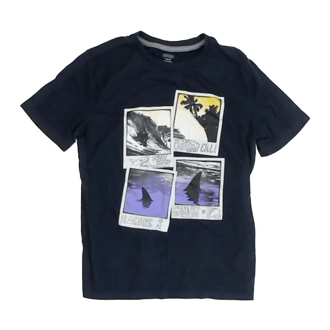 Un Deux Trois Boys Navy | Graphic T-Shirt Size: L (10-12) Navy | Graphic