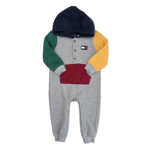 Tommy Hilfiger Boys Navy | Gray Colorblock Long Sleeve Outfit Size: 18 Months Navy | Gray Colorblock