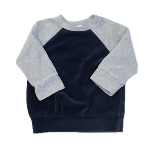 Joah Love Girls Navy | Gray Sweatshirt Size: 18 Months Navy | Gray