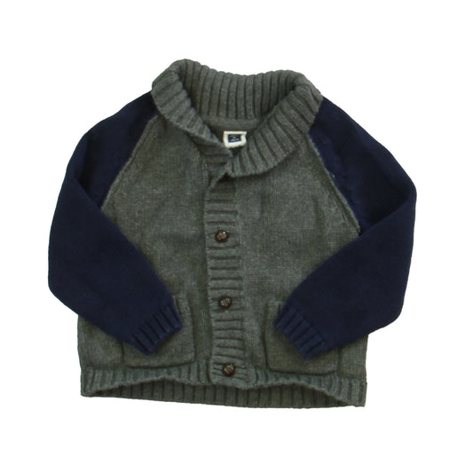 Janie and Jack Boys Navy | Gray Cardigan Size: 12-18 Months Navy | Gray