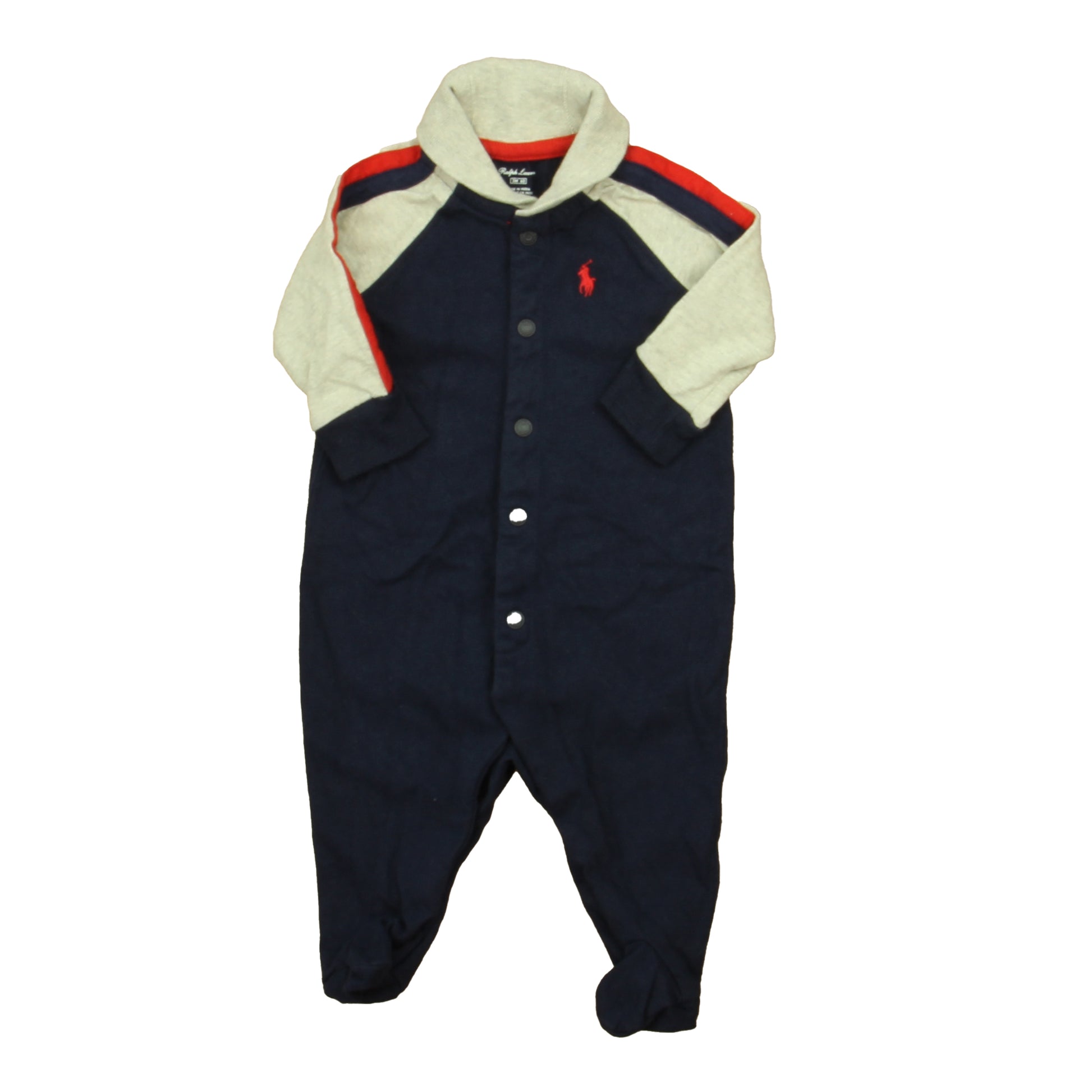 Ralph Lauren Boys Navy | Gray Long Sleeve Outfit Size: 3 Months Navy | Gray