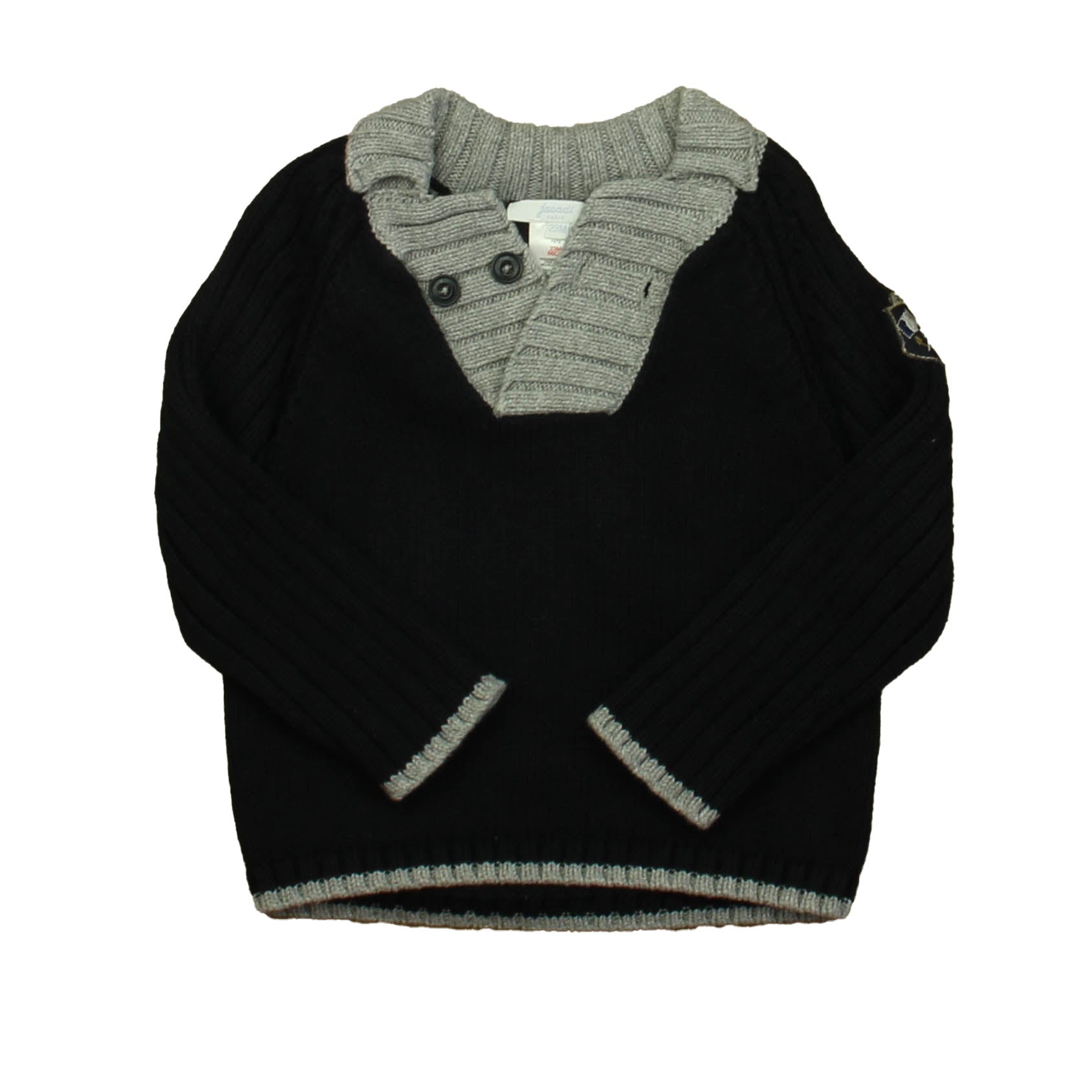 Jacadi Boys Navy | Gray Sweater Size: 23 Months Navy | Gray