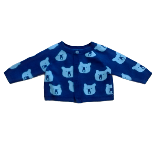 Tea Collection Boys Navy | Green Bears Cardigan Size: 6-9 Months Navy | Green Bears