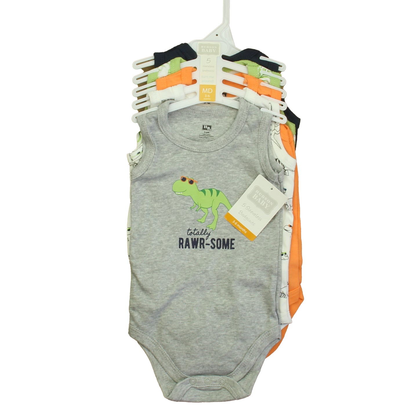 HB Boys Navy | Green | Orange Dinosaurs Onesie Size: 3-6 Months