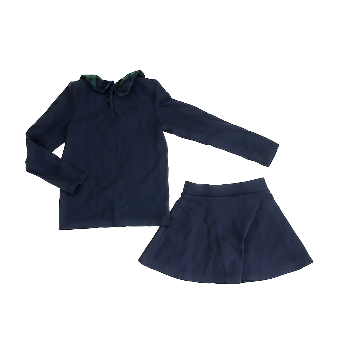Gymboree Girls Navy | Green Plaid Apparel Sets Size: 8 Years Navy | Green Plaid