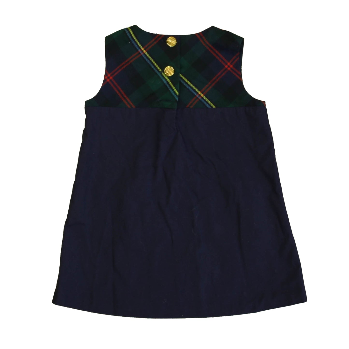 Bella Bliss Girls Navy | Green Plaid Dress Size: 3T