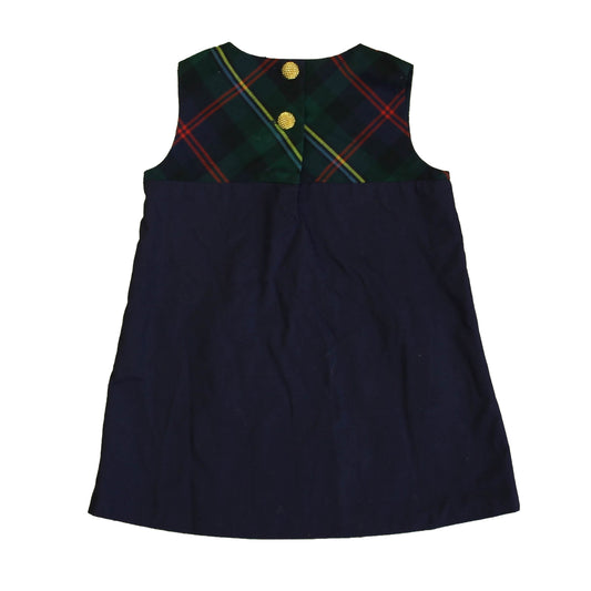 Bella Bliss Girls Navy | Green Plaid Dress Size: 3T