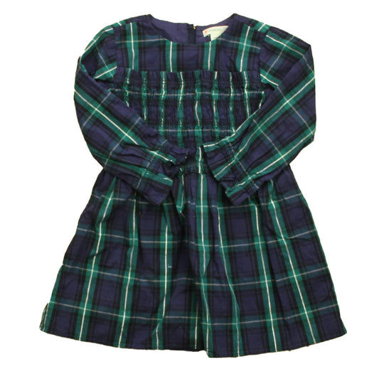 Crewcuts Girls Navy | Green Plaid Dress Size: 3T Navy | Green Plaid