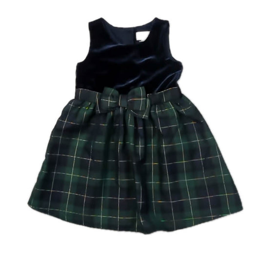 The Children's Place Girls Navy | Green Plaid Dress Size: 4T Navy | Green Plaid