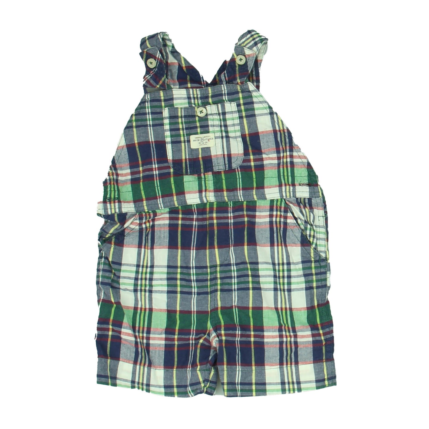 Polo by Ralph Lauren Boys Navy | Green | Plaid Overalls Size: 12 Months Navy | Green | Plaid