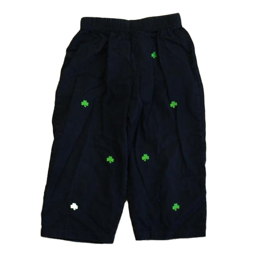Luigi Kids Boys Navy | Green Shamrocks Pants Size: 2T Navy | Green Shamrocks