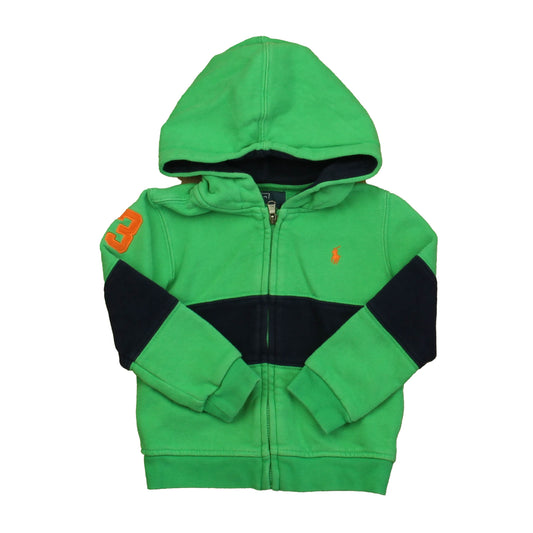 Ralph Lauren Boys Navy | Green Stripe Hoodie Size: 24 Months Navy | Green Stripe