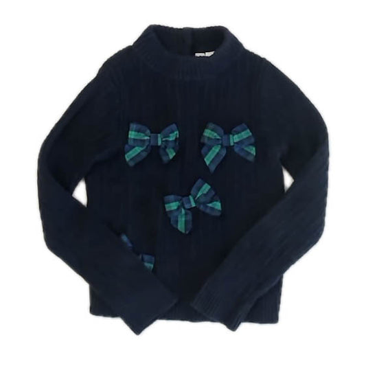 Janie and Jack Girls Navy | Green Sweater Size: 6 Months Navy | Green