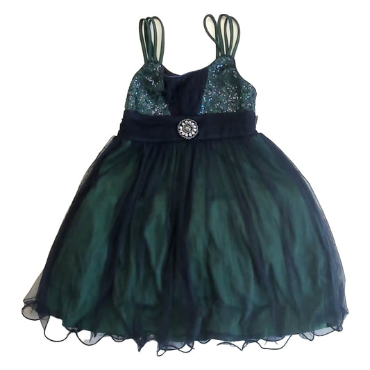 Bonnie Jean Girls Navy | Green Dress Size: 7 Years Navy | Green