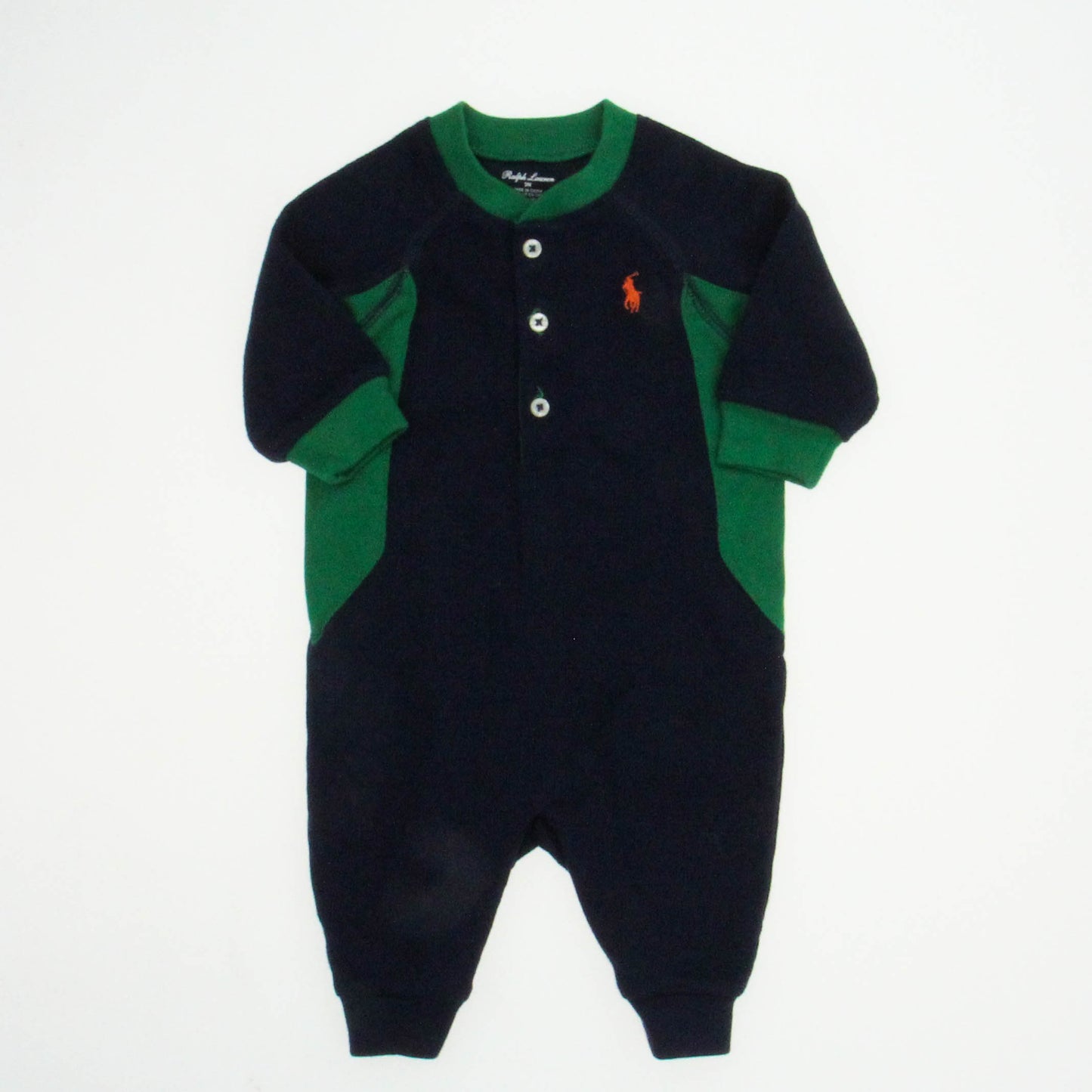 Ralph Lauren Boys Navy | Green Long Sleeve Outfit Size: 3 Months Navy | Green