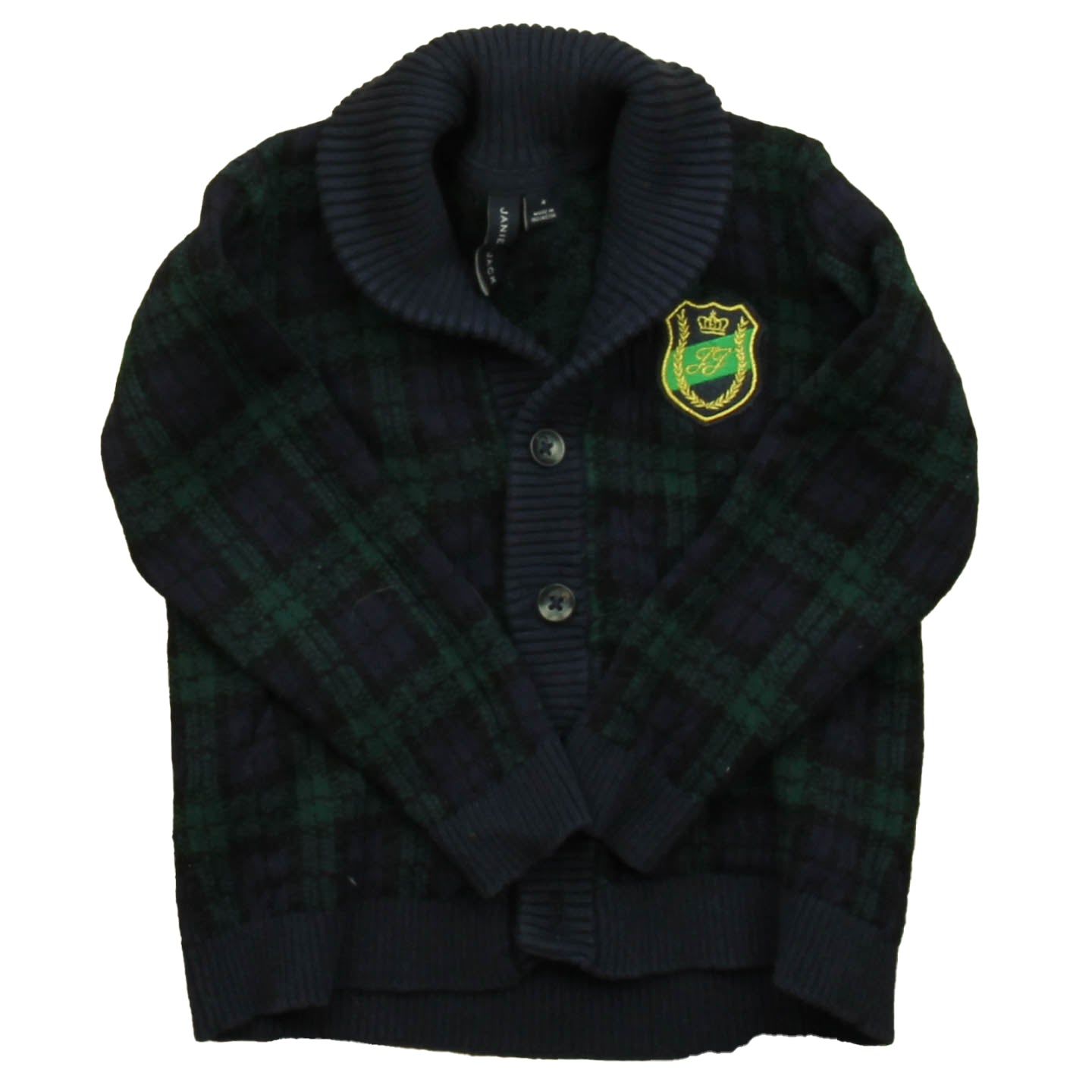Janie and Jack Boys Navy | Green Cardigan Size: 4T Navy | Green