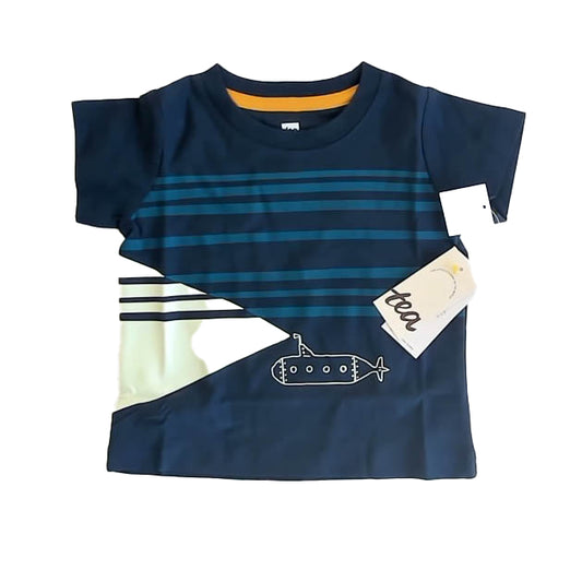 Tea Collection Girls Navy | Green T-Shirt Size: 6-9 Months Navy | Green