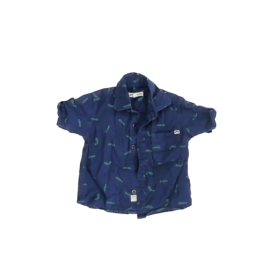 Appaman Boys Navy | Green Button Down Short Sleeve Size: 2T Navy | Green