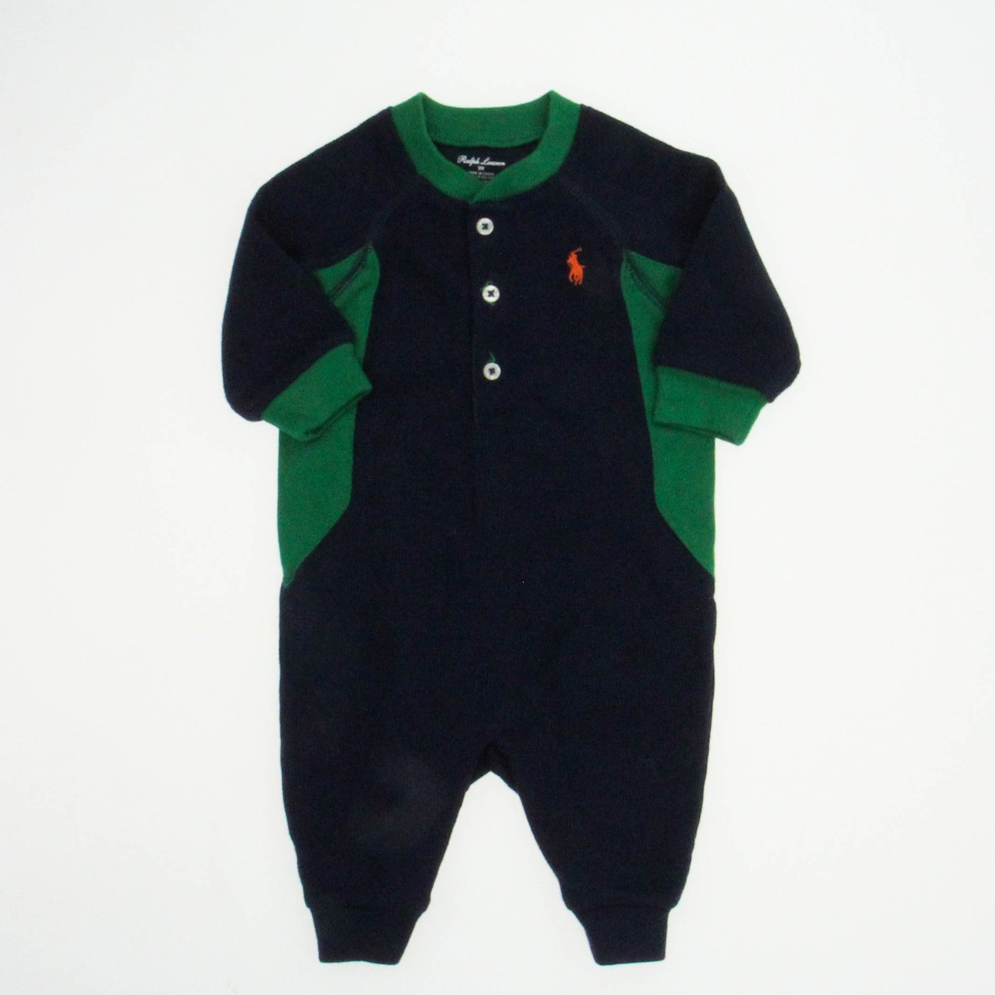 Ralph Lauren Boys Navy | Green Long Sleeve Outfit Size: 3 Months Navy | Green