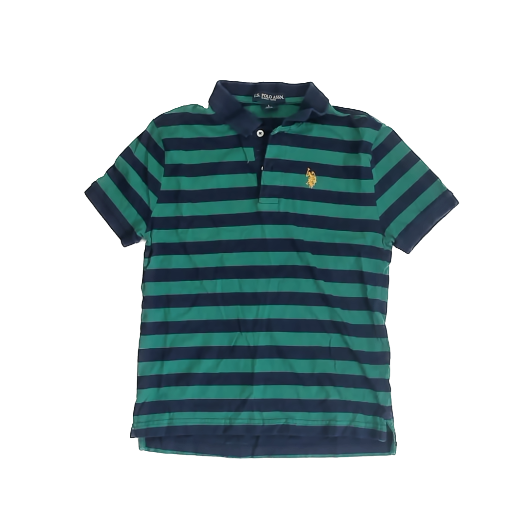 U.S. Polo Assn. Boys Navy | Green Polo Shirt Size: 10-12 Years Navy | Green