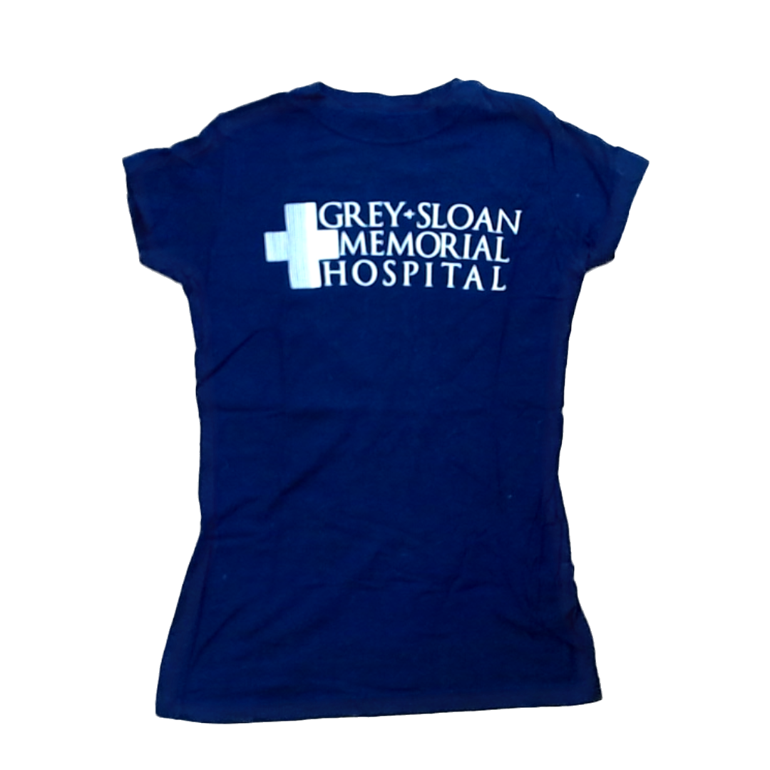 Ripple Junction Girls Navy Grey + Sloan Memorial Hospital: Greys Anatomy Short Sleeve Shirt Size: S Navy Grey + Sloan Memorial Hospital: Greys Anatomy