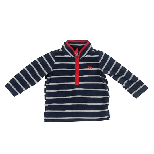 Carter's Boys Navy | Grey Stripe Fleece Size: 18 Months Navy | Grey Stripe
