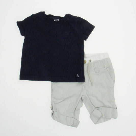 Janie and Jack Boys Navy | Grey Apparel Sets Size: 3-6 Months Navy | Grey